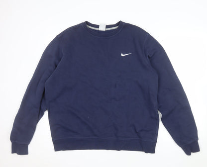 Nike Men's Blue Crew Neck Pullover Sweatshirt L Regular Fit
