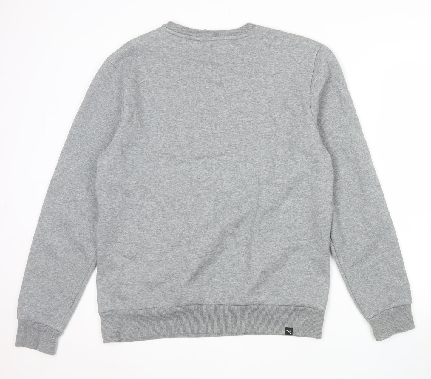 Puma Men's Grey Crew Neck Pullover Logo Sweatshirt Size M