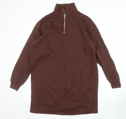 Heartbreak Women’s Brown 1/2 Zip Pullover Sweatshirt UK 8