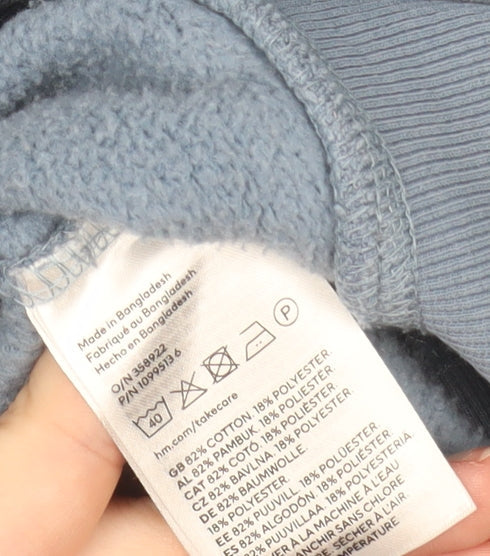 H&M Mens Blue XL Oversized Fit Crew Neck Sweatshirt