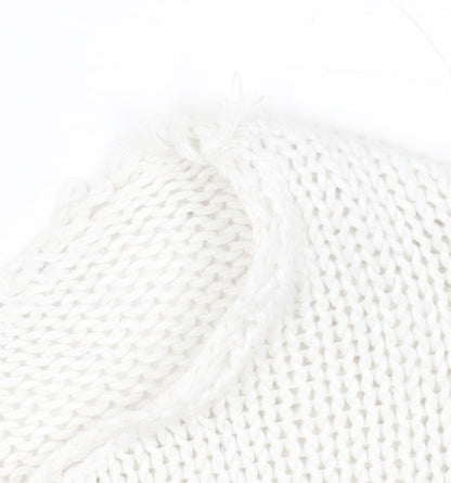 American Eagle Outfitters Women's White Striped Cotton Pullover Jumper Size S