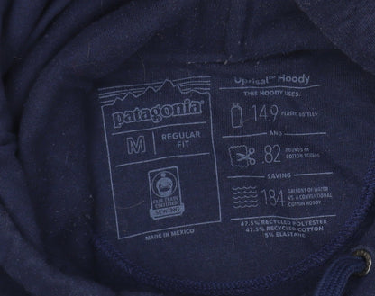 Patagonia Men’s Blue Pullover Hoodie M Regular Fit Graphic Outdoor