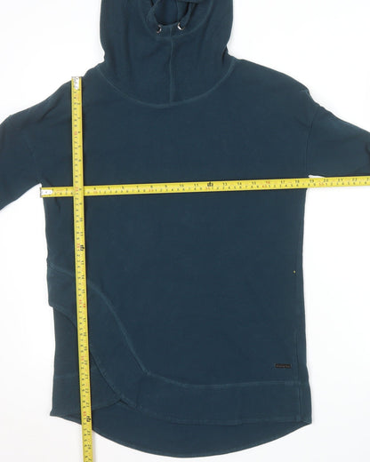 Sweaty Betty Womens Blue XS Pullover Hoodie Acrylic Cotton Blend