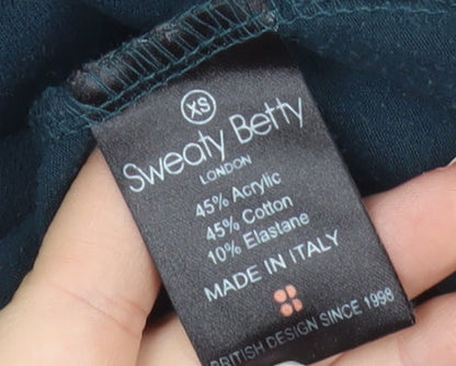 Sweaty Betty Womens Blue XS Pullover Hoodie Acrylic Cotton Blend