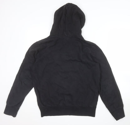 Champion Men's Black Pullover Hoodie Medium Cotton Logo Fleece
