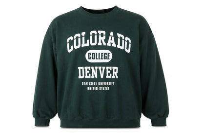 H&M Divided Men's Green College Logo Pullover Sweatshirt L