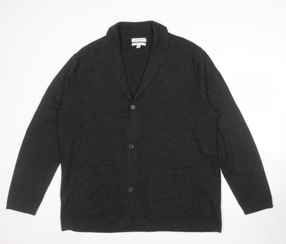 Marks and Spencer Autograph Men’s Grey 2XL Wool Blend Button Cardigan
