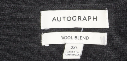 Marks and Spencer Autograph Men’s Grey 2XL Wool Blend Button Cardigan