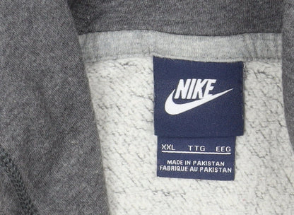 Nike Men's Grey 2XL Pullover Hoodie Fleece Sweatshirt