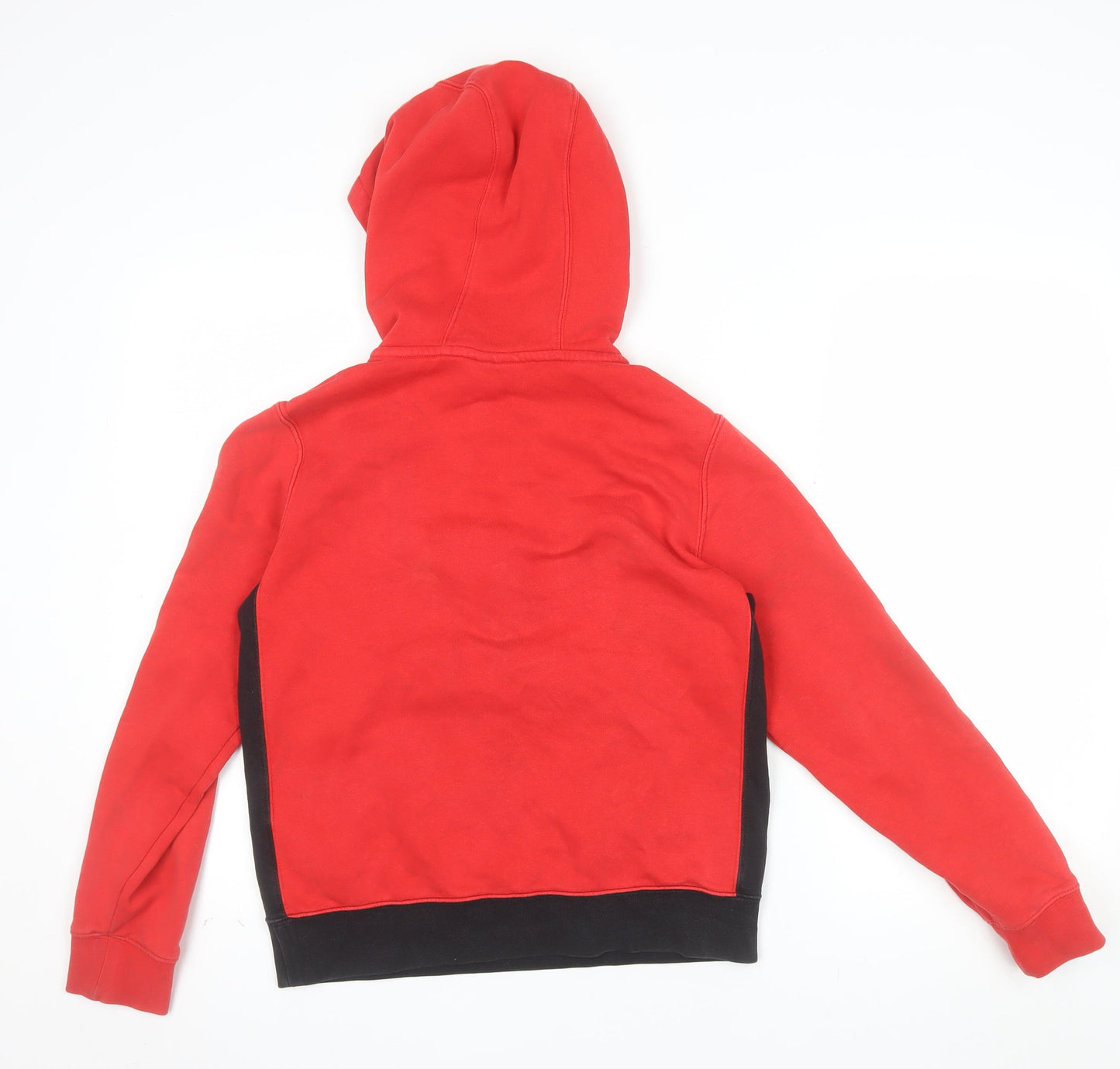 Nike Boys Red Black Colourblock Half Zip Hoodie Size 158cm Standard Fit