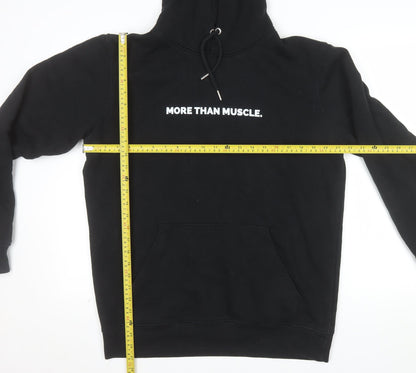 Make Thread Mens Black L Pullover Hoodie More Than Muscle