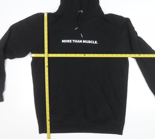 Make Thread Mens Black L Pullover Hoodie More Than Muscle