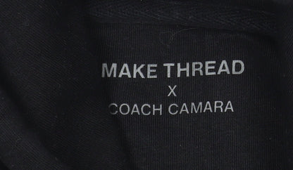 Make Thread Mens Black L Pullover Hoodie More Than Muscle
