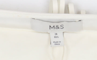 Marks and Spencer Womens Ivory Fringe Mini Skirt Size 24