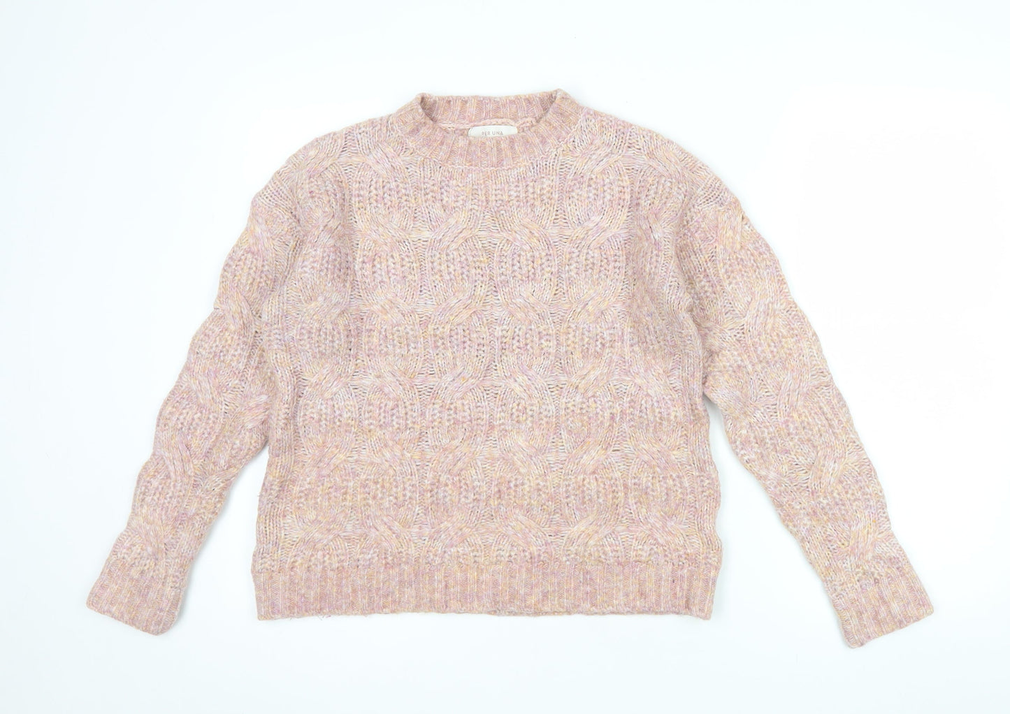 Marks and Spencer Per Una Women Pink Cable-Knit Jumper M