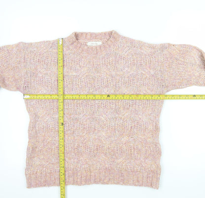 Marks and Spencer Per Una Women Pink Cable-Knit Jumper M