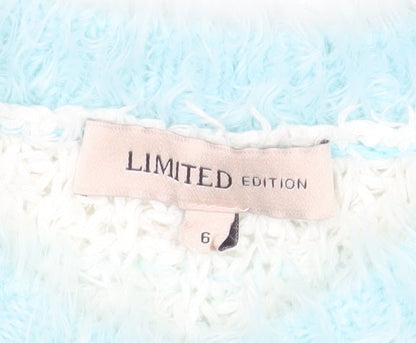 Marks and Spencer Women’s White Blue Chunky Knit Pullover Jumper Size 6