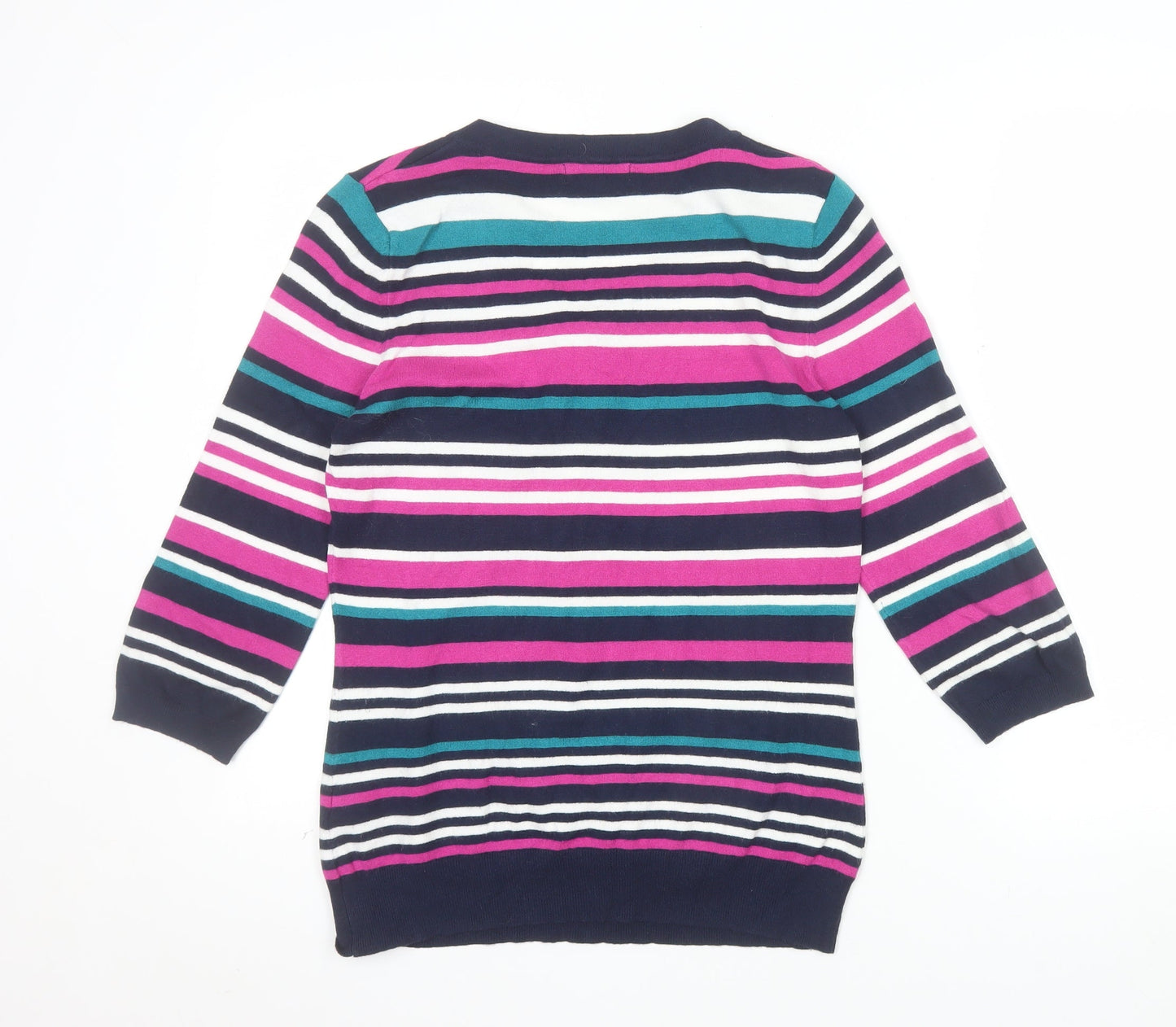 Marks and Spencer Women’s Multicoloured Striped V-Neck Jumper Size 12