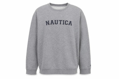 Nautica Mens Grey XL Pullover Crew Neck Logo Sweatshirt