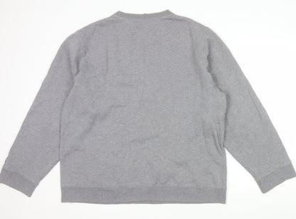 Nautica Mens Grey XL Pullover Crew Neck Logo Sweatshirt