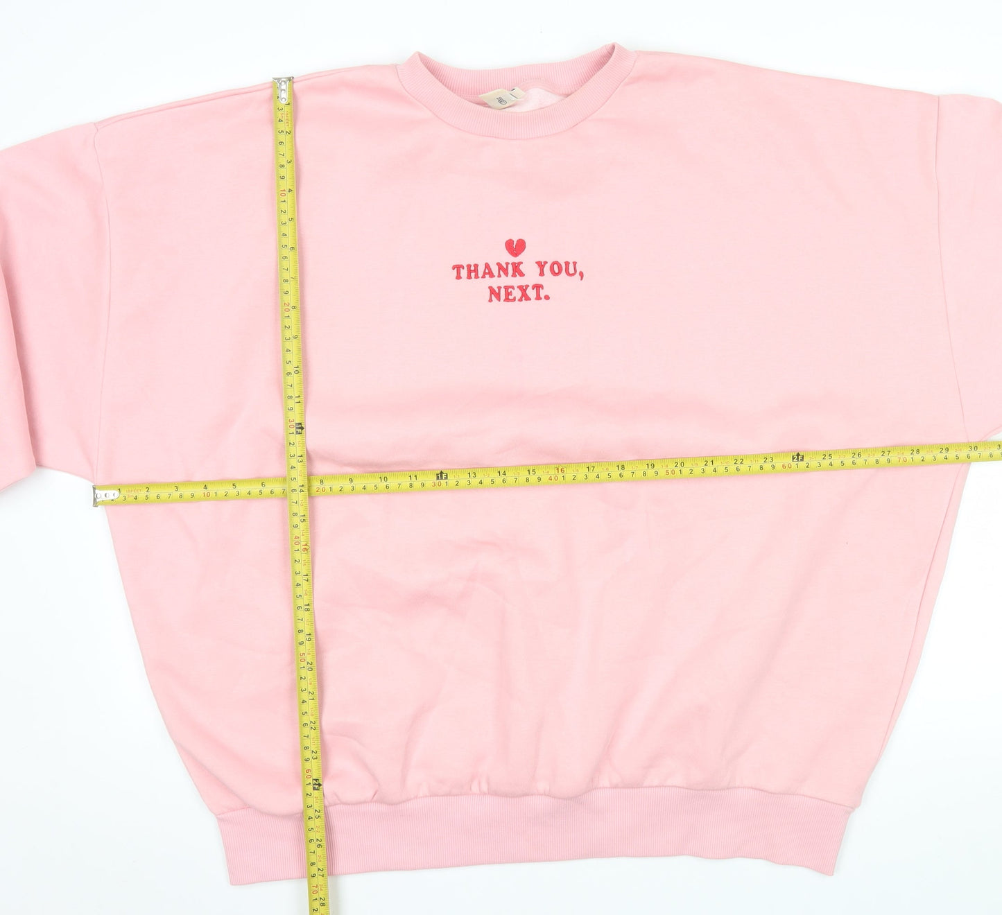 Skinnydip London Womens Pink XL Pullover Sweatshirt Thank You Next Print