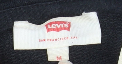 Levi's Men's Black Floral Logo Pullover Hoodie M Regular Fit