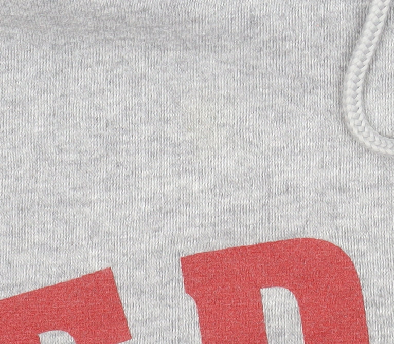 FDNY Men’s Grey Pullover Hoodie Size L Regular Fit Logo Sweatshirt