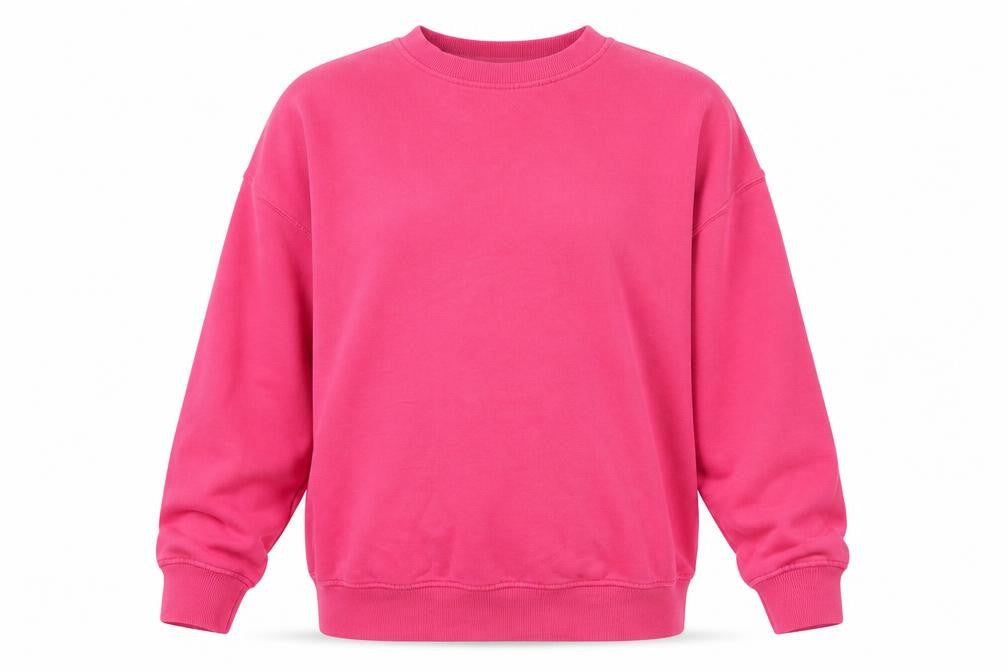 Monki Womens Pink Cotton Blend Crew Neck Pullover Sweatshirt XXS