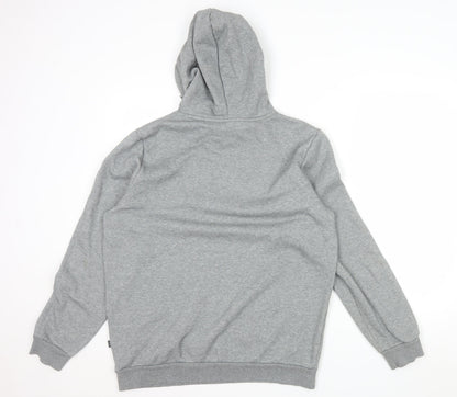 Puma Men's Grey Logo Pullover Hoodie Size M Regular Fit