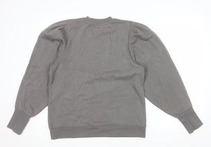 Next Women Grey Embellished Pullover Sweatshirt Size 14