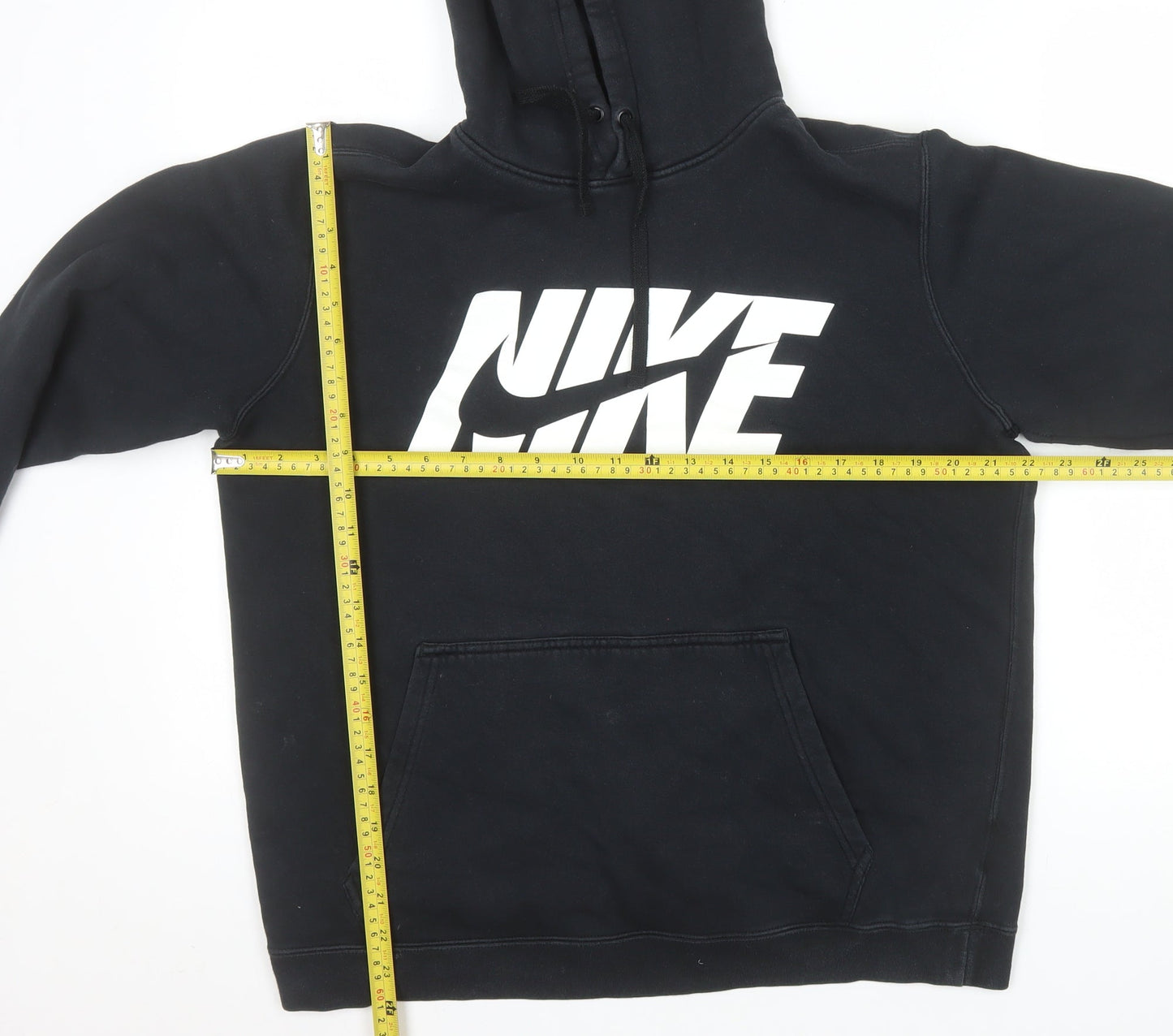 Nike Mens Black L Pullover Hoodie Fleece Sportswear Logo