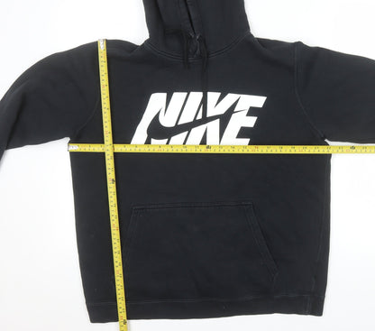 Nike Mens Black L Pullover Hoodie Fleece Sportswear Logo