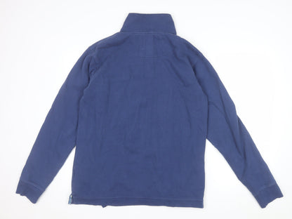 Joe Browns Women Blue 1/2 Zip Pullover Sweatshirt M 100% Cotton