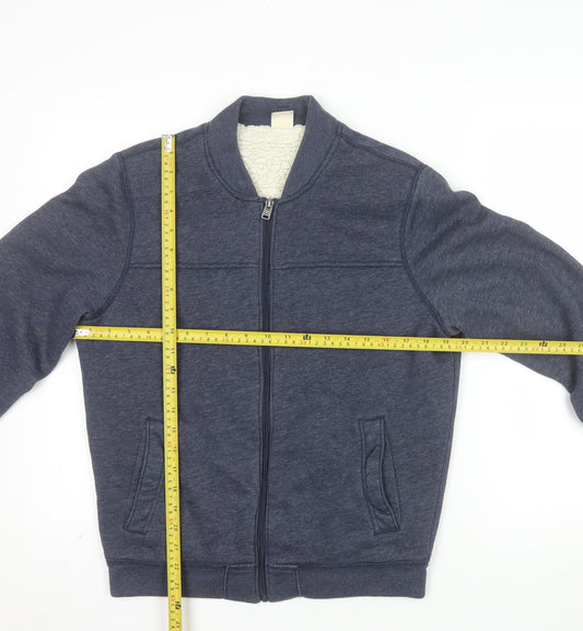 Hollister Men's Blue Full Zip Fleece Sweatshirt Size S