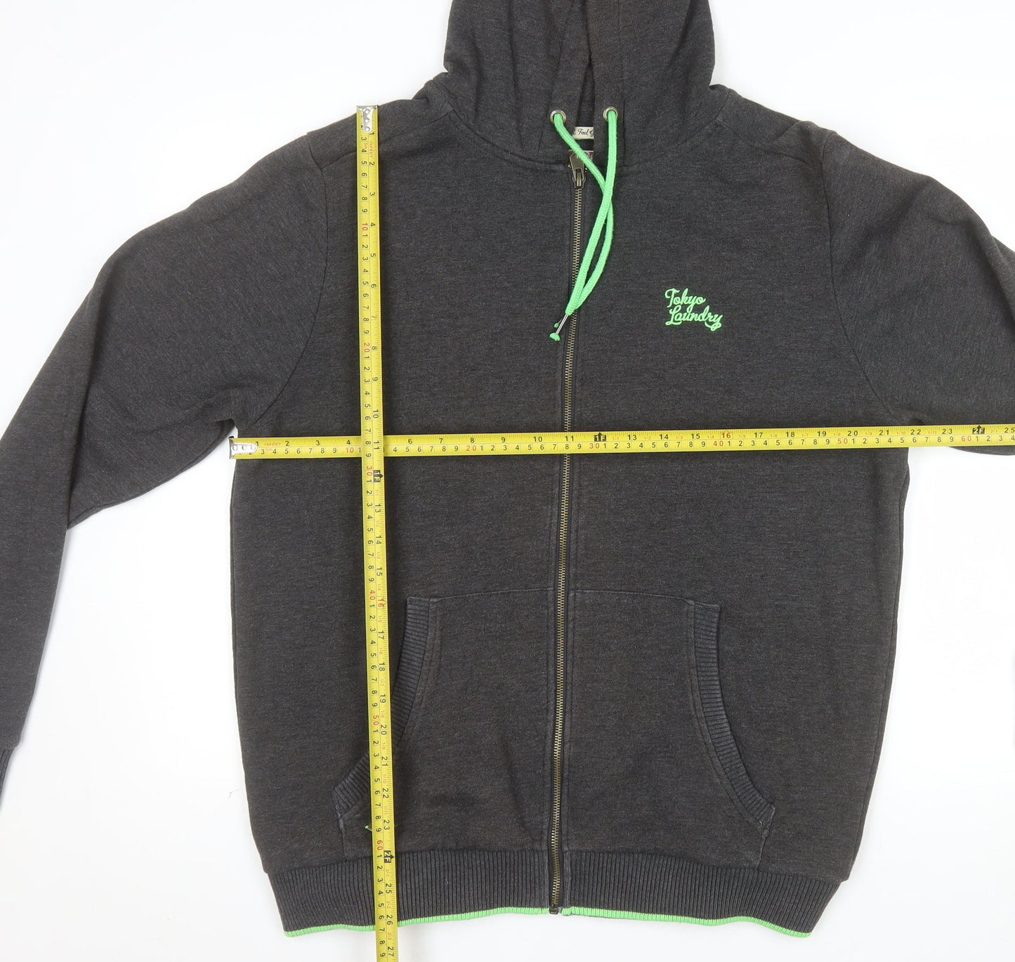 Tokyo Laundry Men's Grey Full Zip Hoodie Size M