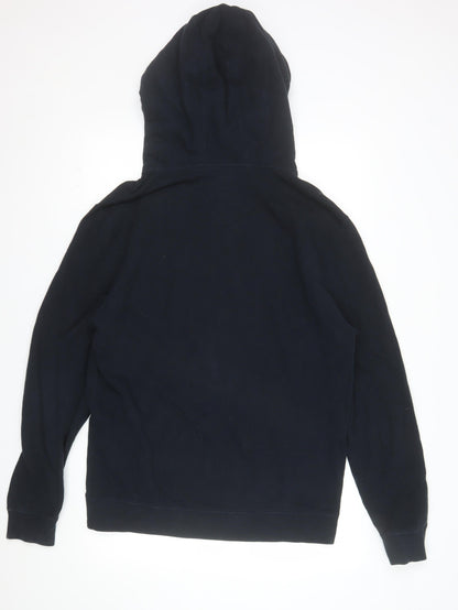 Jack Wills Men's Blue Pullover Hoodie M Logo Fleece Sweatshirt