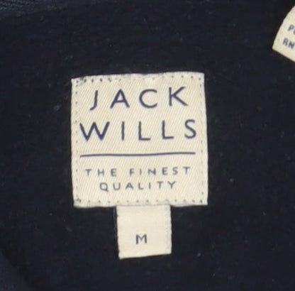 Jack Wills Men's Blue Pullover Hoodie M Logo Fleece Sweatshirt
