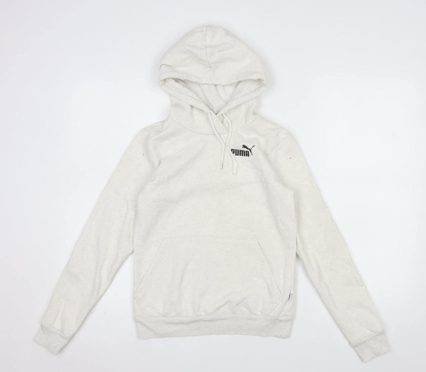 Puma Womens Beige Pullover Hoodie XXS Cotton Blend