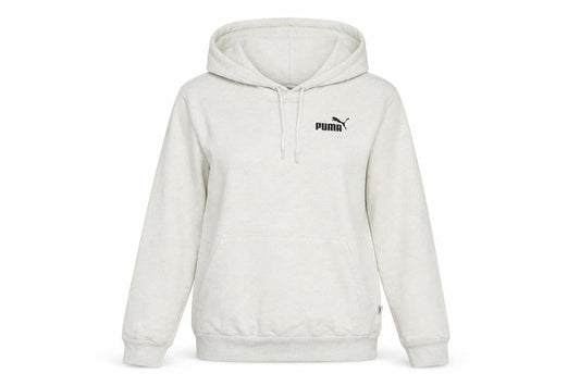 Front view of Puma women’s beige pullover hoodie xxs cotton blend