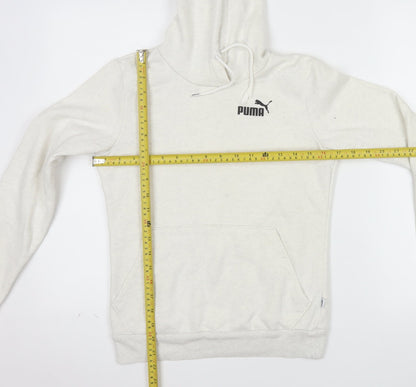 Puma Womens Beige Pullover Hoodie XXS Cotton Blend
