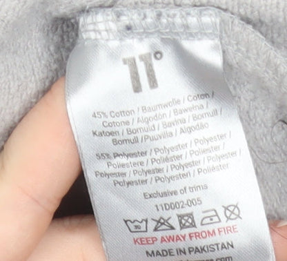 11 Degrees Mens Grey Pullover Hoodie Small Regular Fit