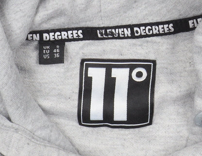 11 Degrees Mens Grey Pullover Hoodie Small Regular Fit