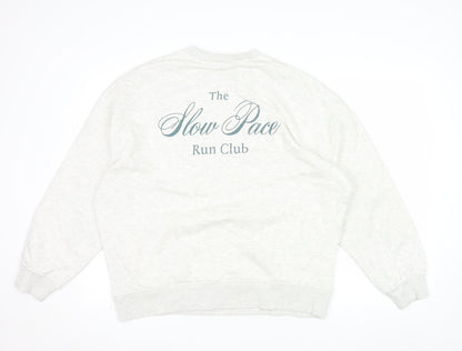 Marks and Spencer Women Grey Run Club Crew Neck Sweatshirt Size 14
