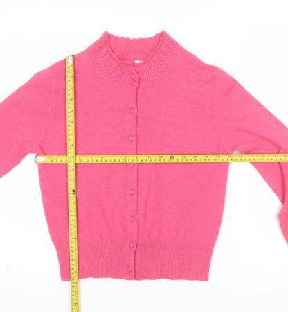Denner Cashmere Women’s Pink Crew Neck Button Cardigan Size S