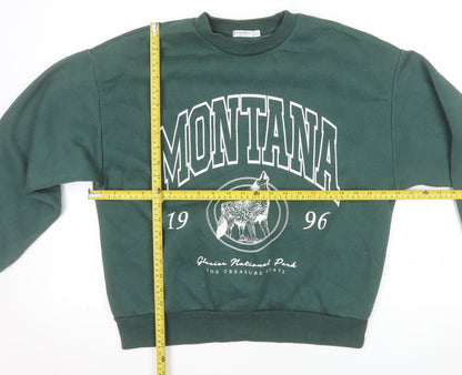Stradivarius Womens Green Montana Pullover Sweatshirt XS