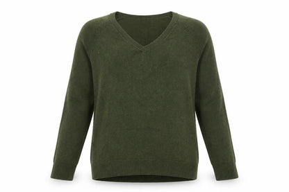 Gap Men's Green V-Neck Wool Blend Pullover Jumper Size S