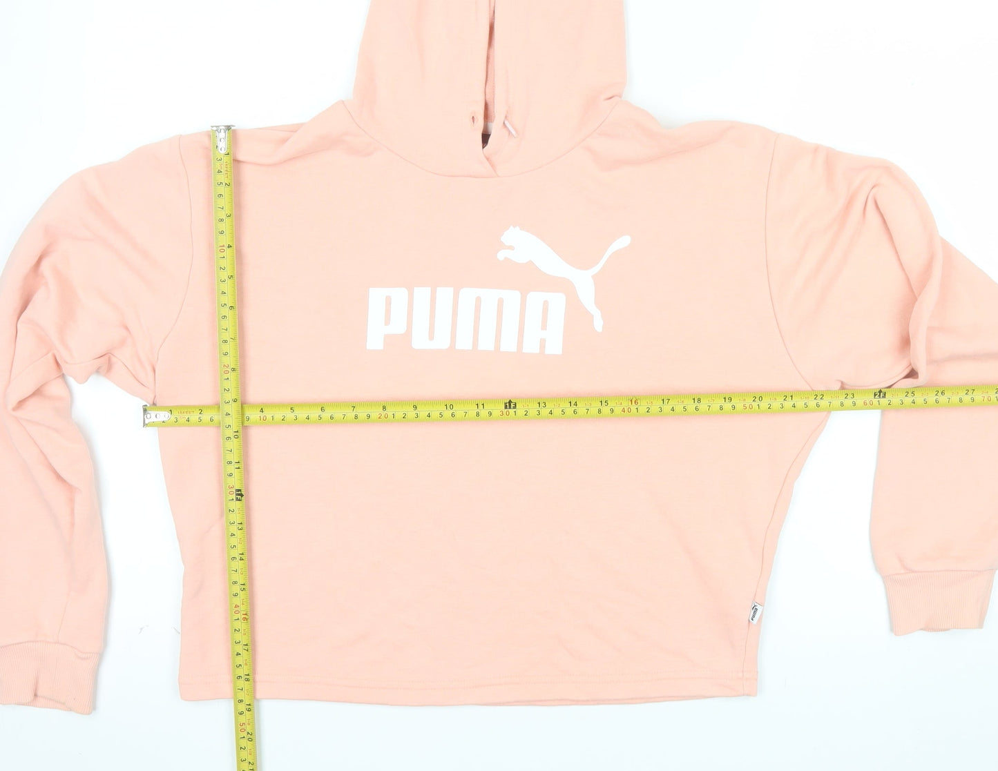 Puma Womens Peach Pink Pullover Hoodie Small Cotton Blend