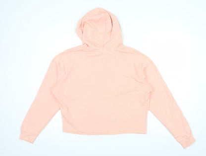 Puma Womens Peach Pink Pullover Hoodie Small Cotton Blend