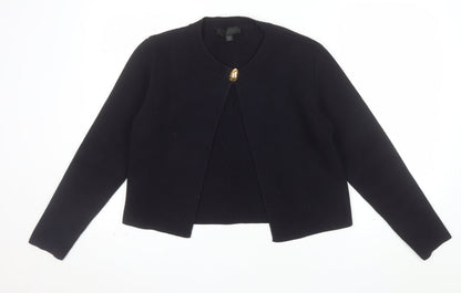 Zara Women’s Black Knit Cardigan M Crew Neck Long Sleeve Classic