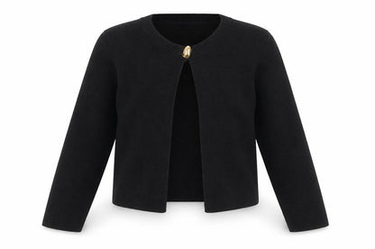 Zara Women’s Black Knit Cardigan M Crew Neck Long Sleeve Classic